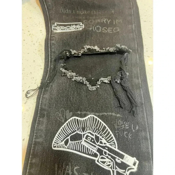 MNML NWT MENS URBAN 2 COLOR DENM DISTRESSED JEANS SIZE 29 " - Picture 4 of 12